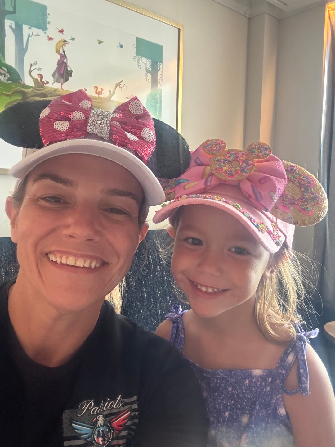 Customer photo review of Pink Minnie White Visor