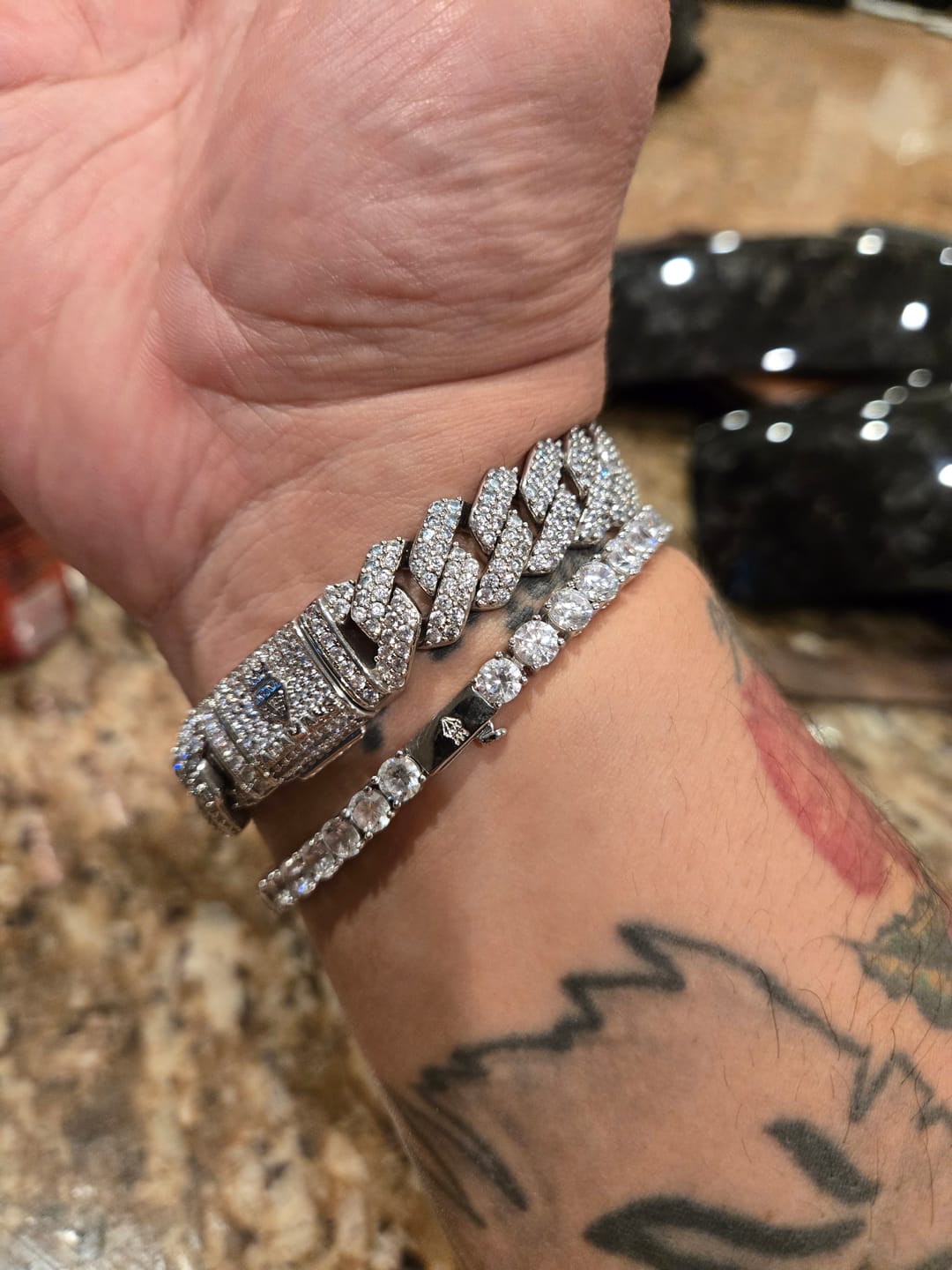 Customer photo review of 14mm Monaco Bracelet - White Gold