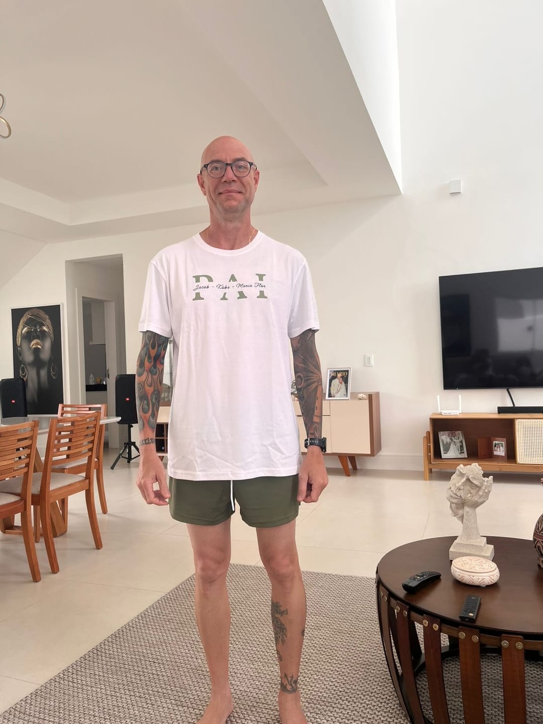 Customer photo review of Camiseta Personalizada MÃE / PAI E FILHOS - Algodão Peruano