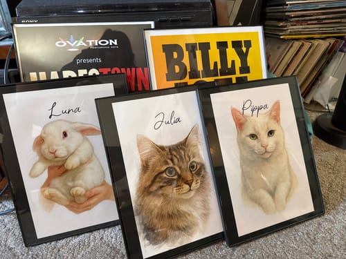 Customer photo review of Custom Watercolor Portraits Using Pet Photo Personalized Poster, Gift for Cats Dogs Lovers, Pet Lover Gift