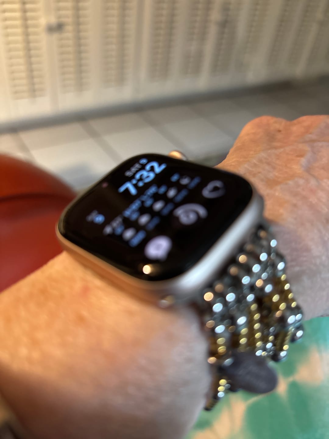 Customer photo review of Vibrant Chakra Stretch Apple Watch Strap