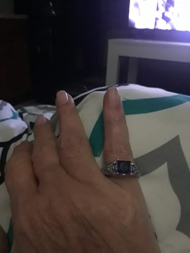 Customer photo review of Rosemary's Loyalty Ring - Sapphire