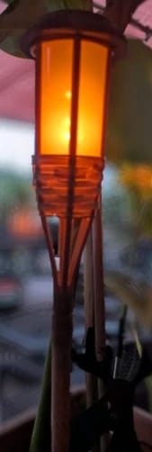 Customer photo review of Solar Gartenfackel aus Bambus – LED Flammenlicht