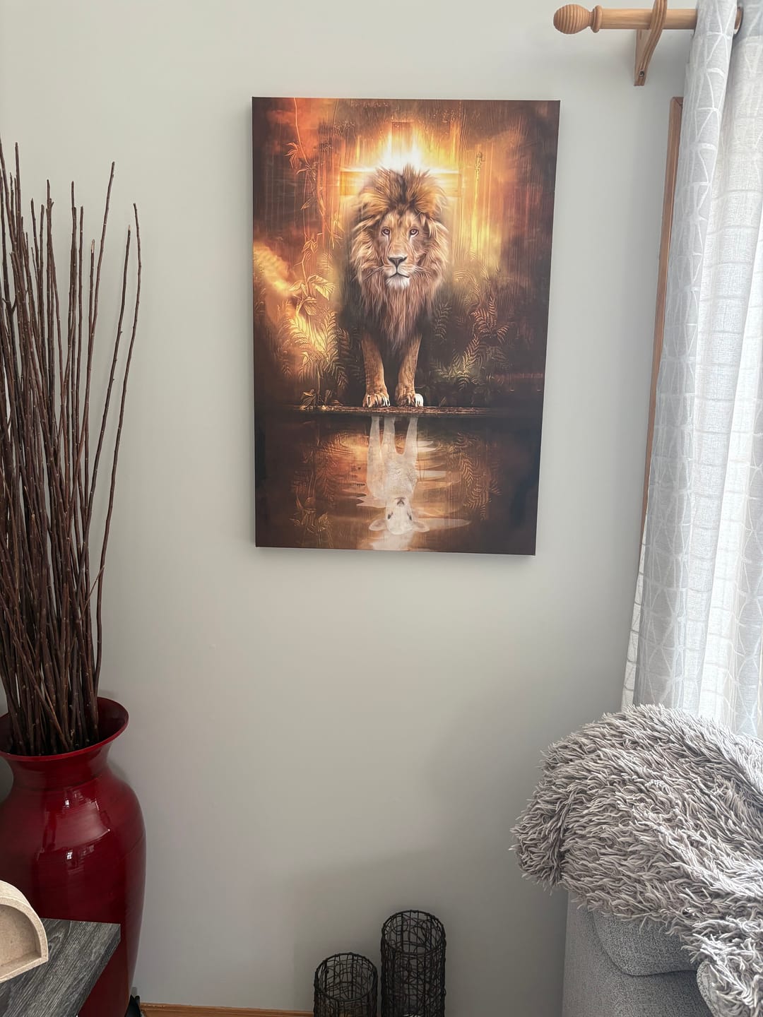 Customer photo review of Lion of Judah - Reflection of the Lamb Wall Art Canvas