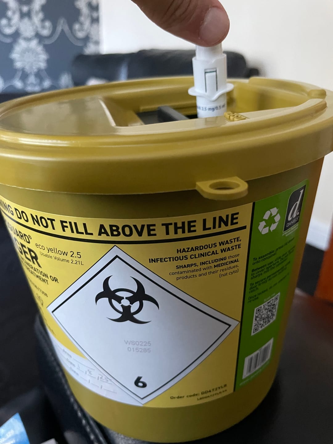 Customer photo review of Sharpsguard 2.5 Litre Yellow Sharps Bin