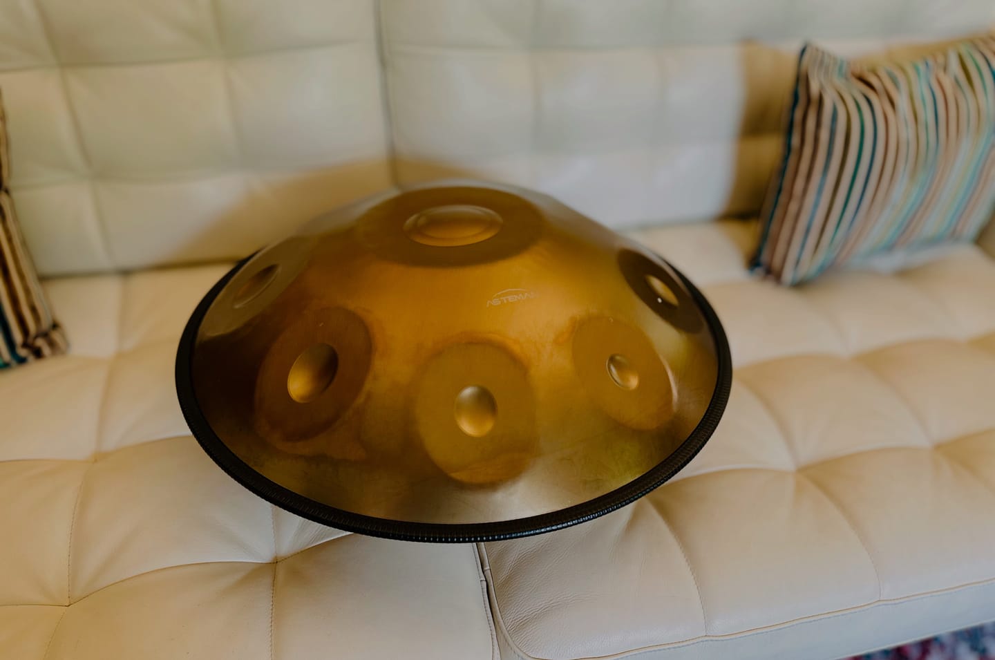 Customer photo review of Handpan Pristine 009 Gold - 9-Note D Minor Hang Drum