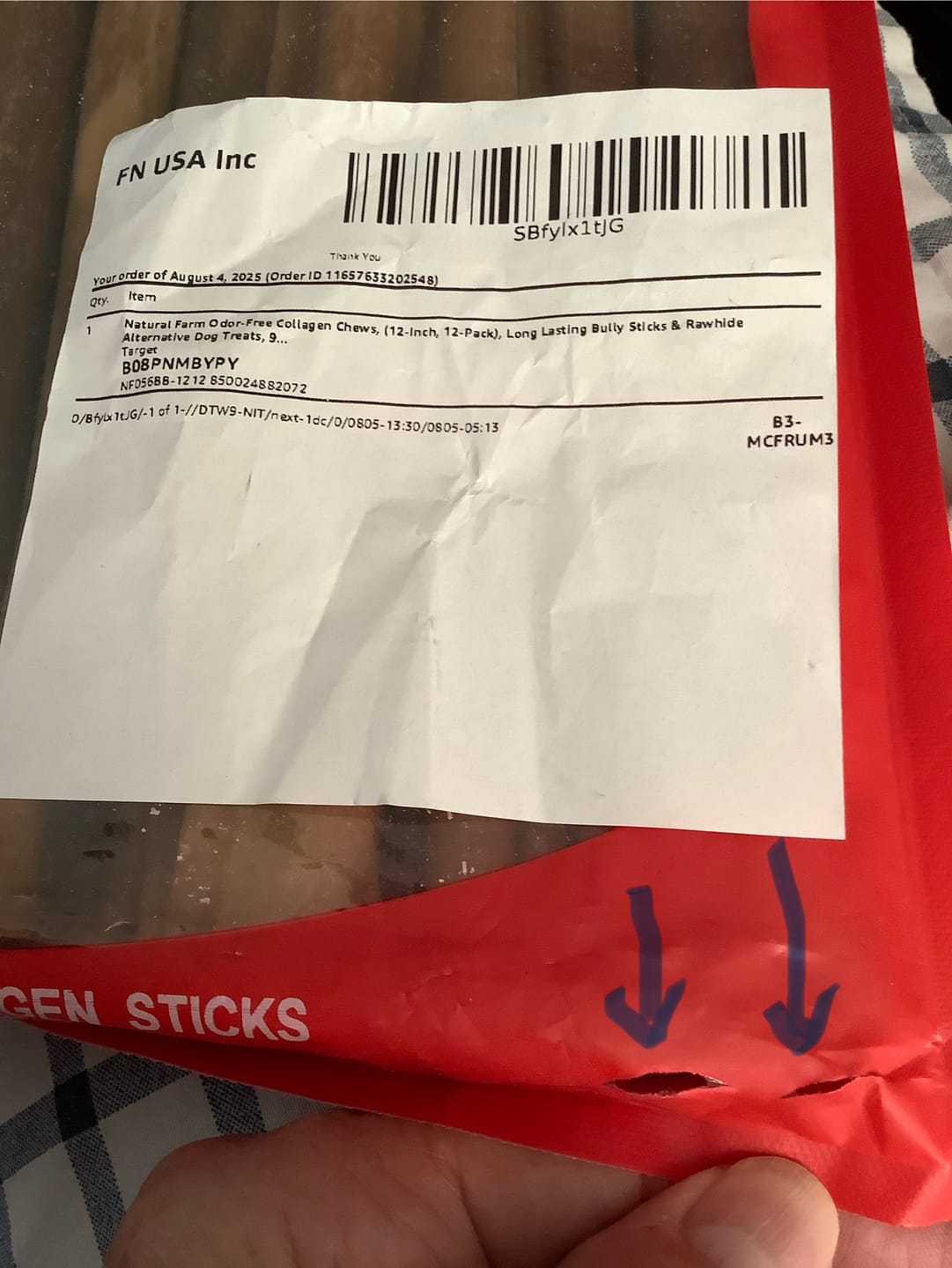 Customer photo review of 12 Inch Beef Collagen Sticks