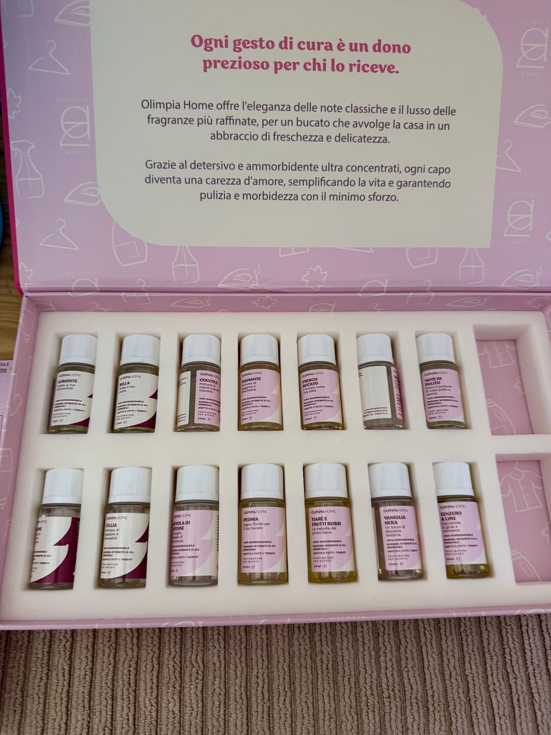 Customer photo review of Discovery Kit Laundry Collection – 14 Fragranze + Magic Wash & Soft