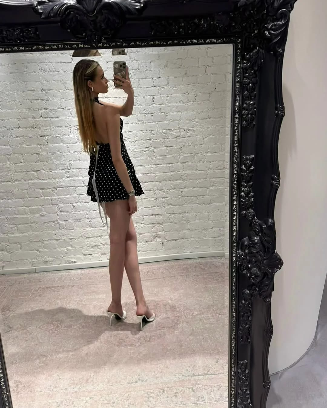 Customer photo review of Polka Dot Halter Dress