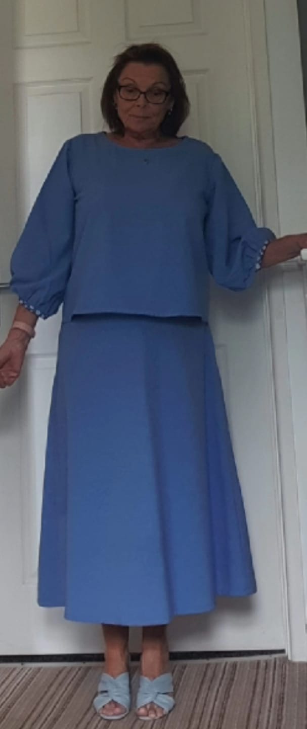 Customer photo review of Plain Blue Chambray Denim Fabric