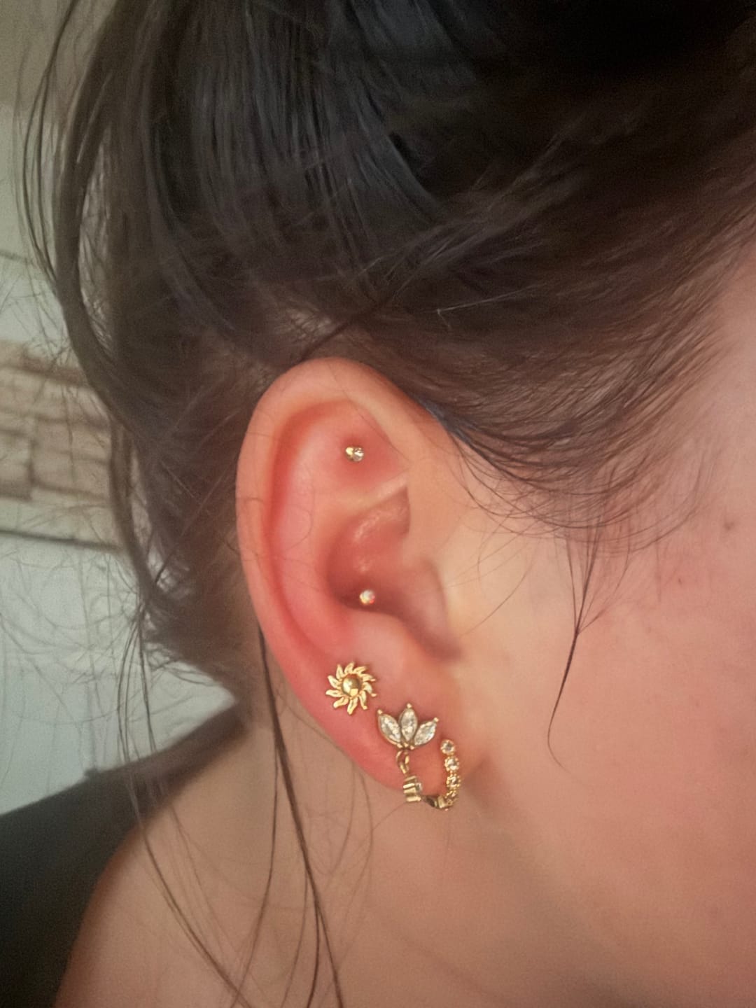 Customer photo review of Sol Ohr Piercing 18K Vergoldet