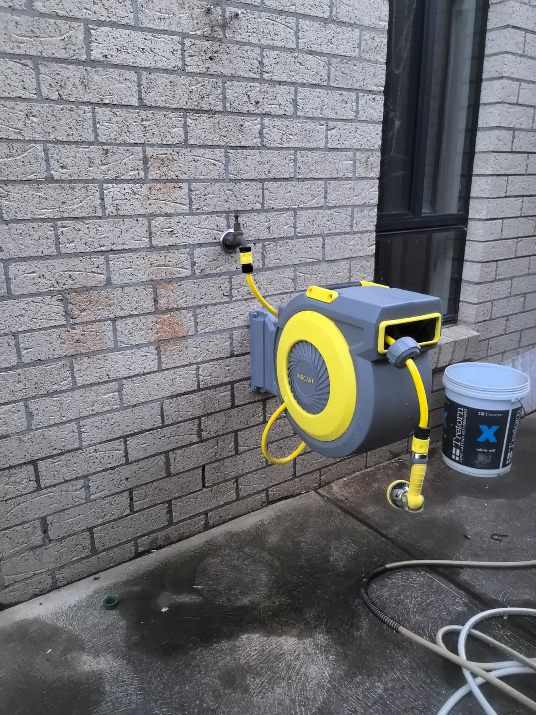 Customer photo review of 30m Retractable Garden Hose Reel.. Fully Installed