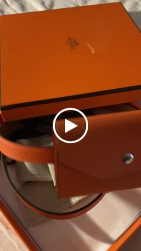 Customer photo review of HM KELLY POCKET 18MM BELT ORANGE LEATHER SILVER HARDWARE