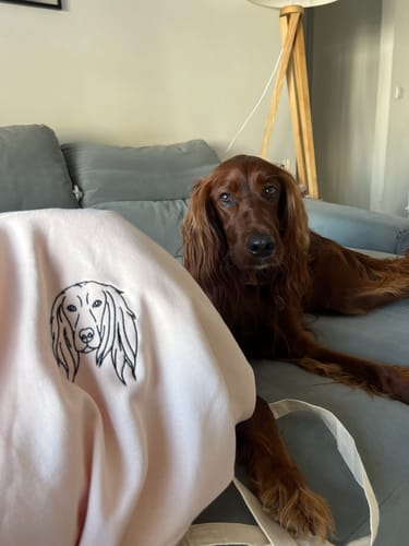 Customer photo review of Sweat Line Art Personalizável - Animais