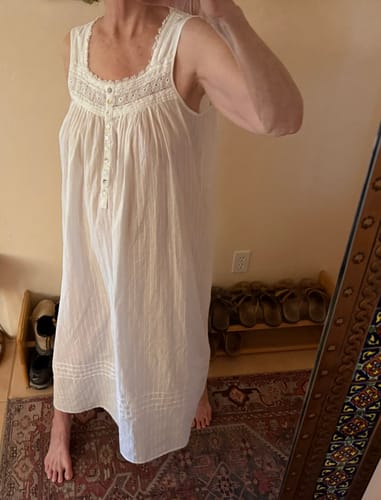 Customer photo review of Dobby Stripe Button Front Robe