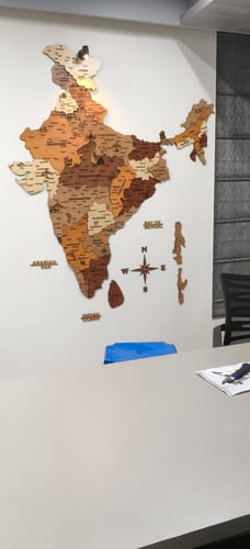 Customer photo review of 3D Wooden India Map-Multicolour