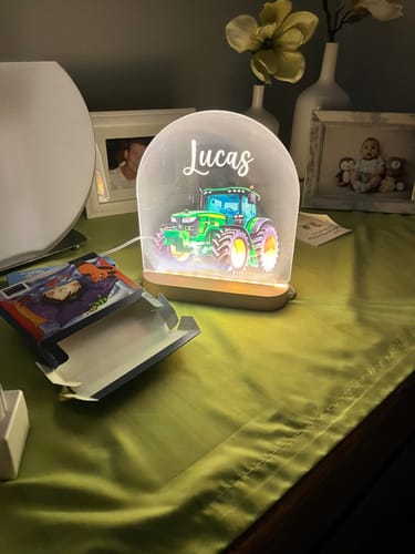 Customer photo review of Traktor Nachtlicht mit eigenem Namen