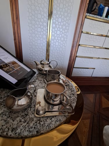Customer photo review of Venice Mirror Cup with a Saucer & Spoon