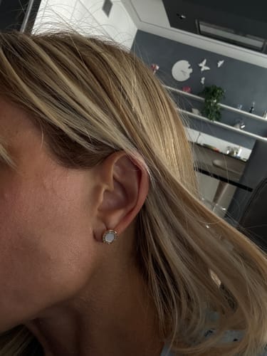 Customer photo review of BVL Pink Gold Stud Earrings