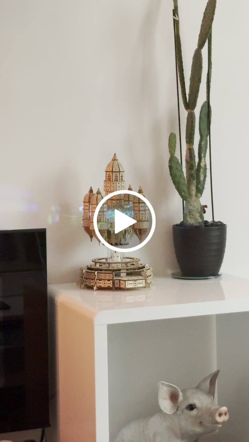 Customer video review of rokrgeek Celestia Castle Music box 3d wooden puzzle