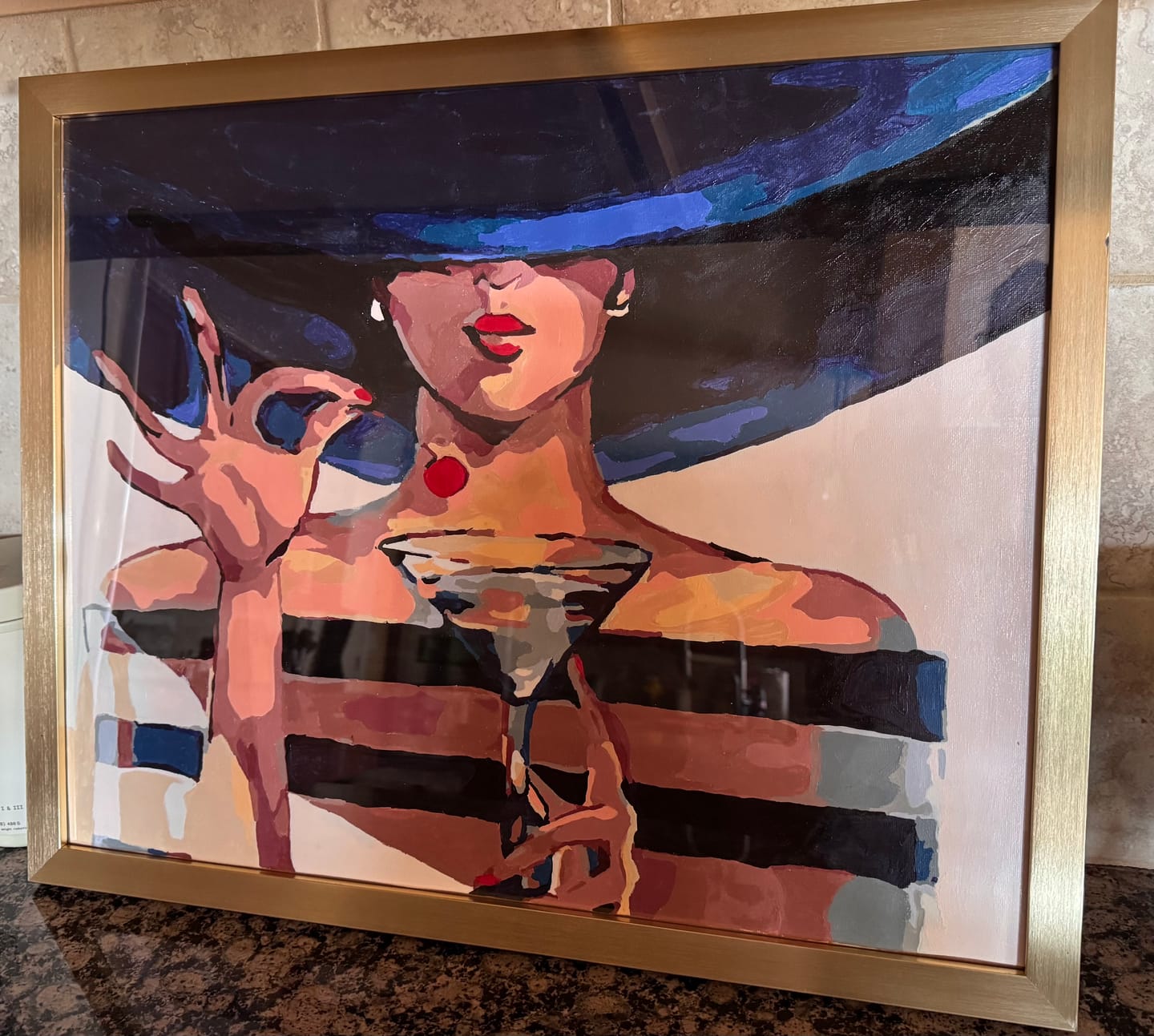 Customer photo review of Woman with a Martini | Paint by Numbers