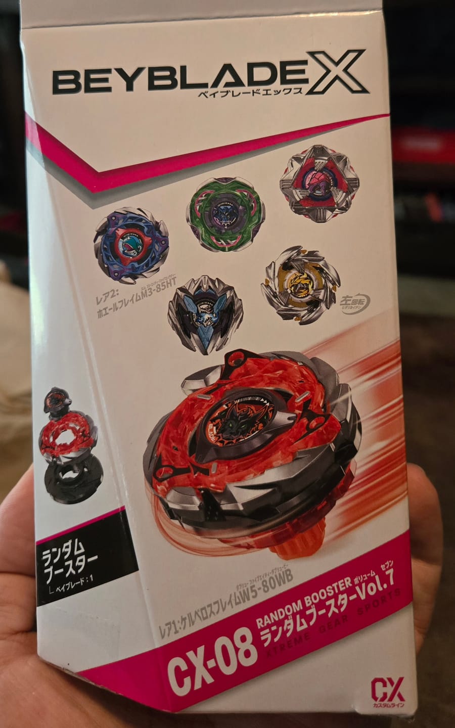 Customer photo review of [Pre-Order] Takara Tomy Beyblade X CX-08 CerberusFlame W5-80WB Vol 7 Random Booster