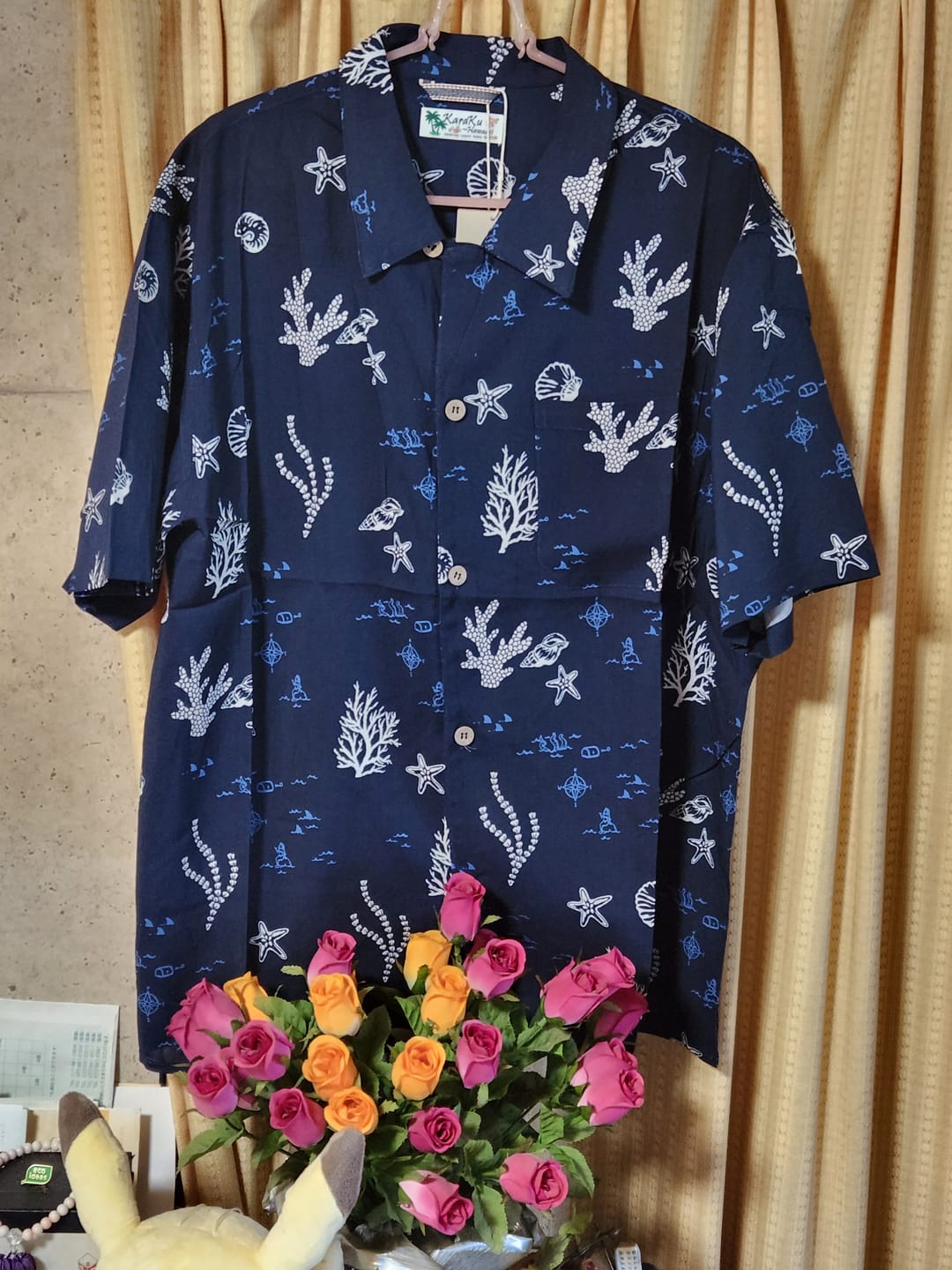Customer photo review of 「海底の宝探し」総柄プリントアロハシャツ