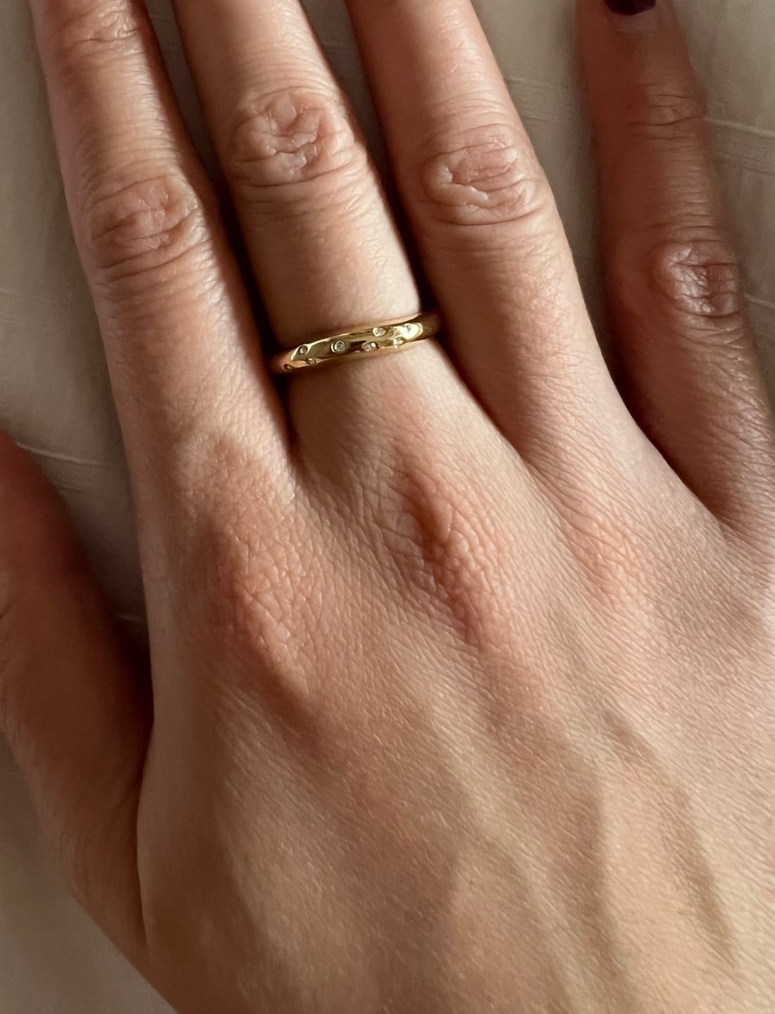 Customer photo review of Wave Ring with Stones