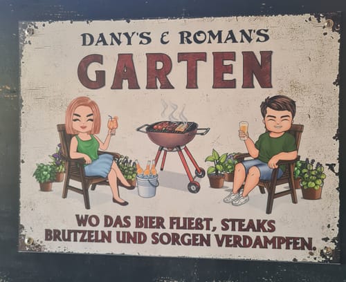 Customer photo review of Mein Grillplatz - Personalisiertes Gartenschild