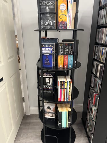 Customer photo review of Flycity 5-Tier White Rotating Bookshelf  With 360 ° Spinning Display