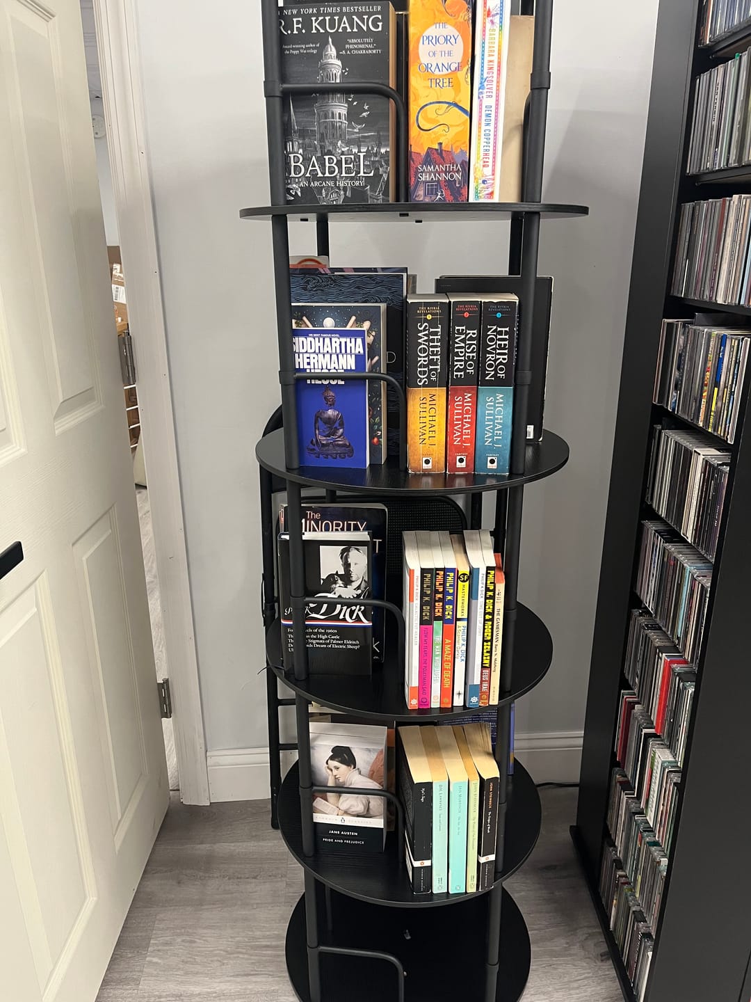 Customer photo review of Flycity 5-Tier White Rotating Bookshelf  With 360 ° Spinning Display