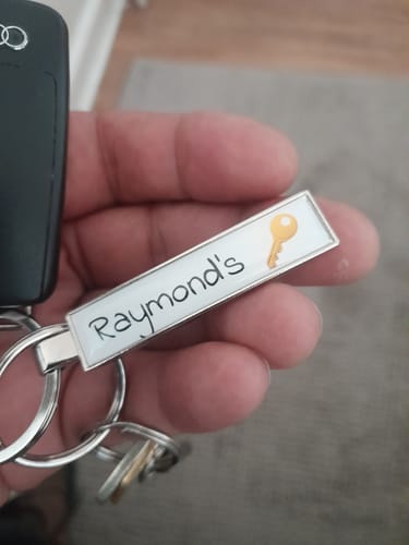 Customer photo review of Personalised Metal Number Plate Keyring