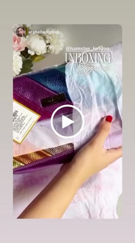 Customer video review of Hamster London Beverley Rainbow Wave Handbag