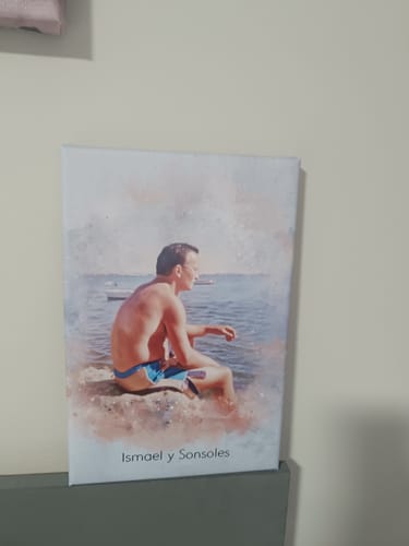 Customer photo review of Tu foto en estilo acuarela | Regalo personalizable para pareja, novia y novio