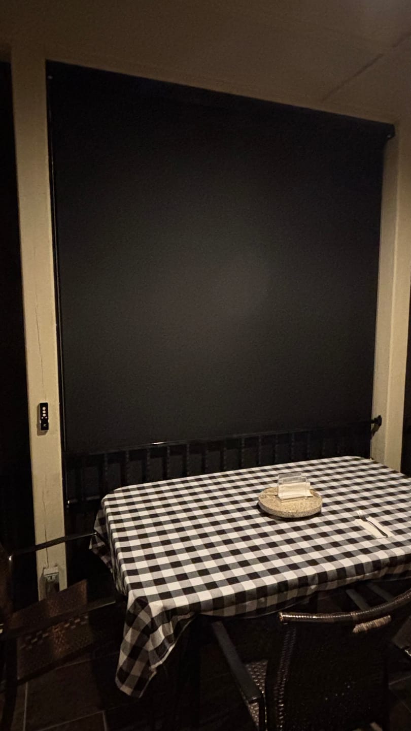 Customer photo review of SmartWings Motorized Outdoor Shades 1%/3%/5% Openness
