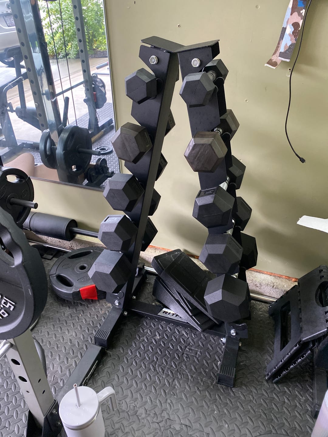 Customer photo review of RitFit A-Frame Dumbbell Storage Rack Stand 3/5/6 Pairs