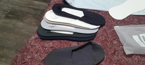 Customer photo review of PREMIUM IMPORTED PLAIN NO-SHOW SOCKS