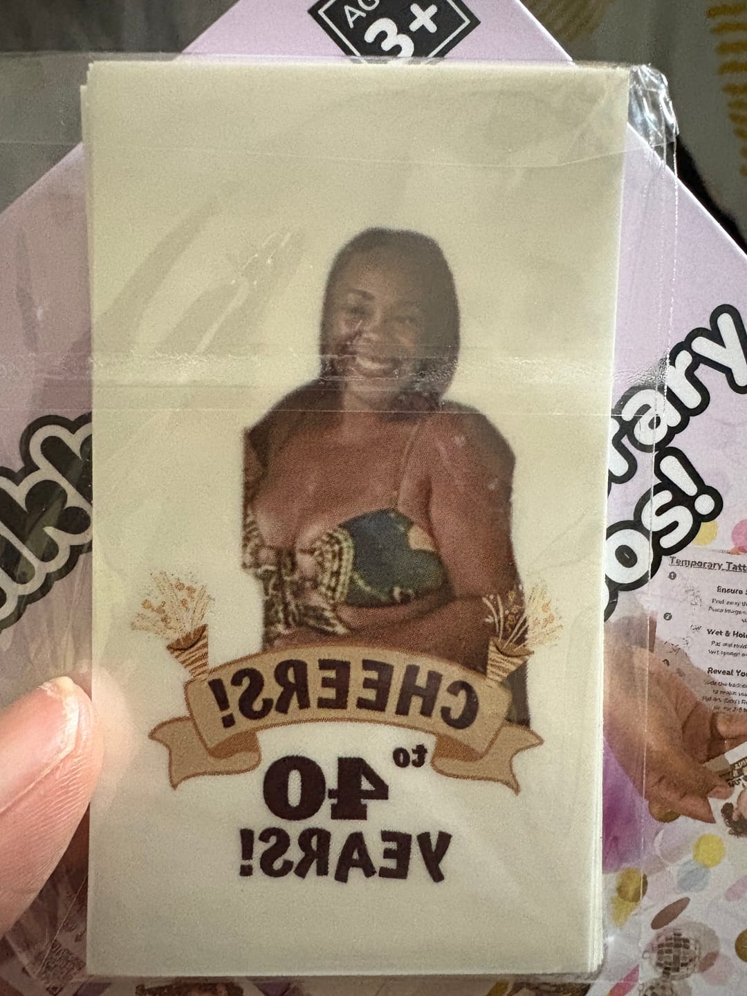 Customer photo review of Cheers to Years Birthday Banner