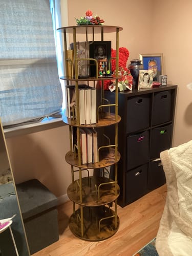 Customer photo review of Flycity 3-5 Tier Rotating Bookshelf With 360° Spinning Display