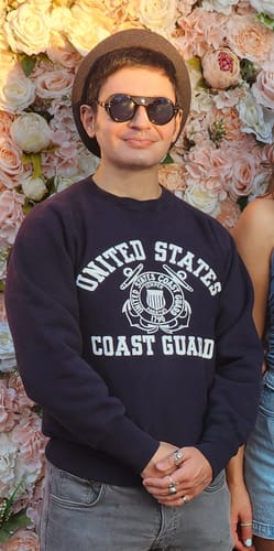 Customer photo review of 21 oz USCG Reverse Weave Sweatshirt