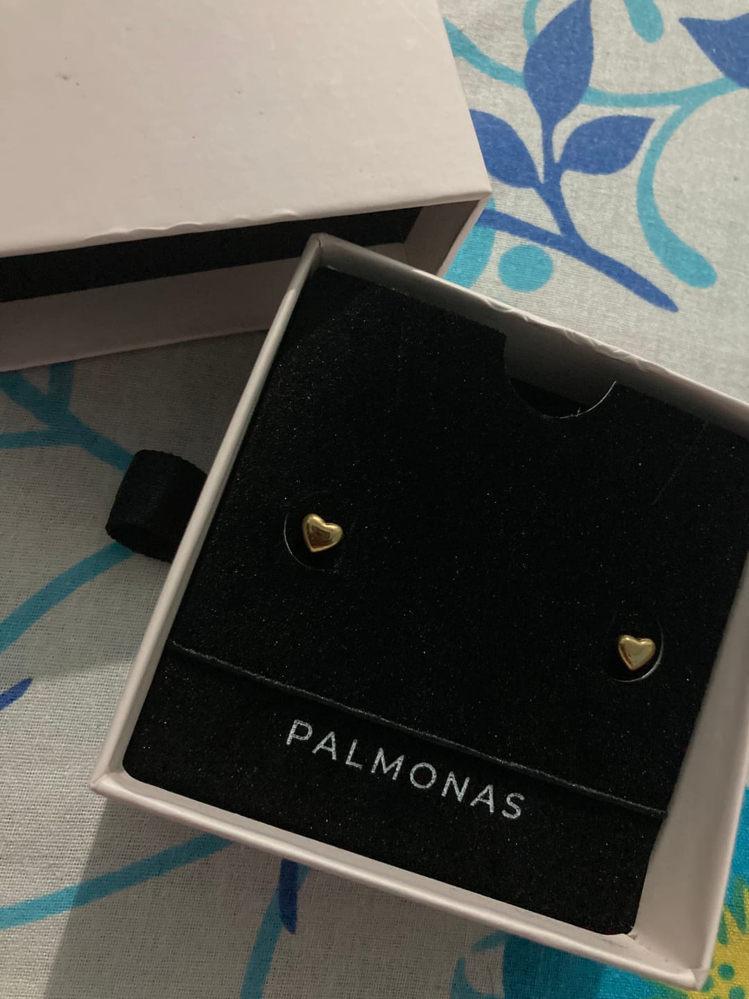 Customer photo review of Minimalist Heart Stud Earrings