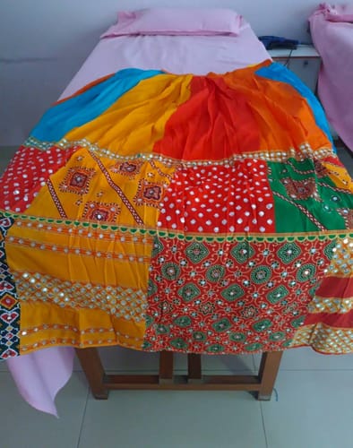 Customer photo review of Geeta Rabari Wear Multi Color Digital Printed Mirror Work Muslin  Lehenga Choli