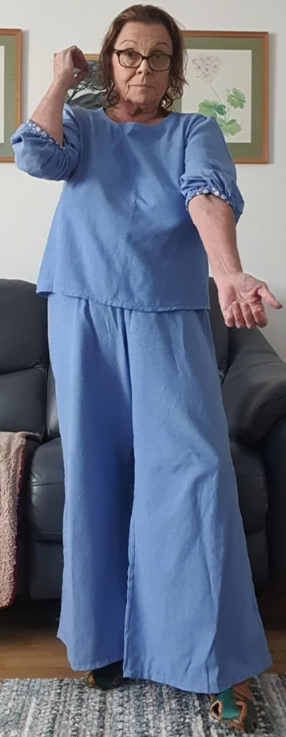 Customer photo review of Plain Blue Chambray Denim Fabric