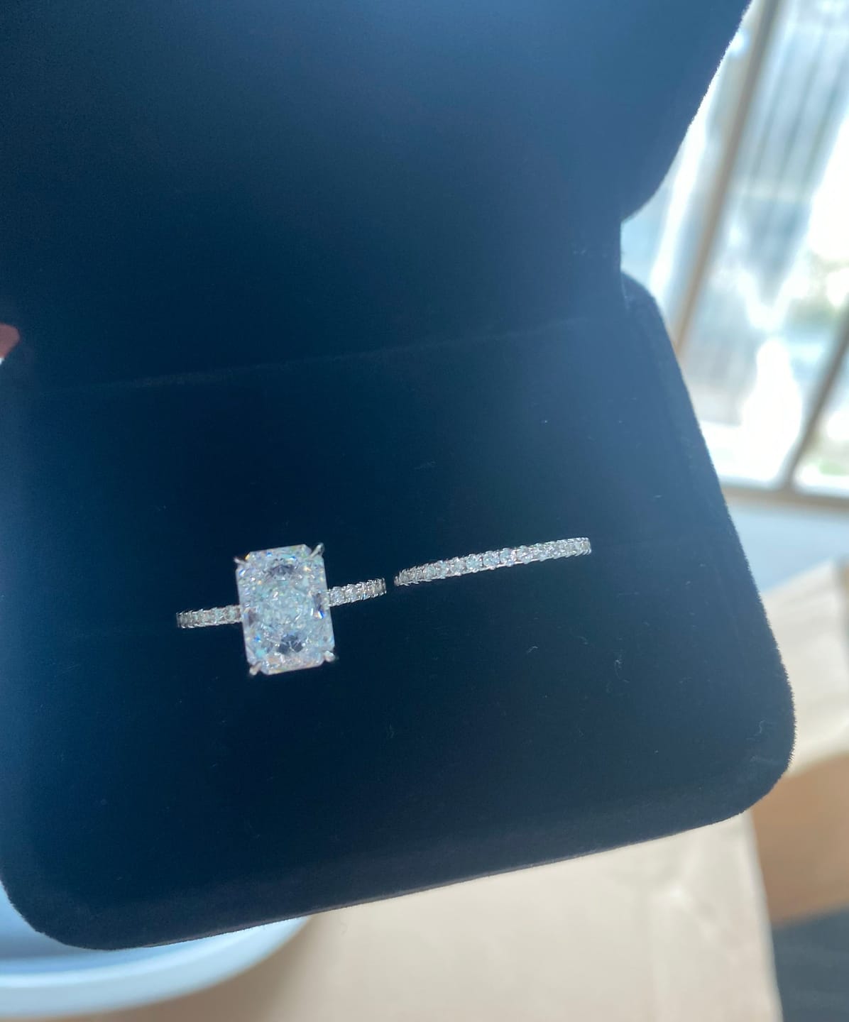 Customer photo review of S925 3.5 Carat Radiant Cut Wedding Ring Set In Sterling Silver Holiday Ring Gift For Women