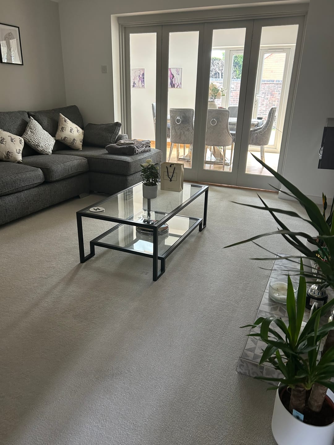 Customer photo review of Hudson Glass Metal Coffee Table - Black