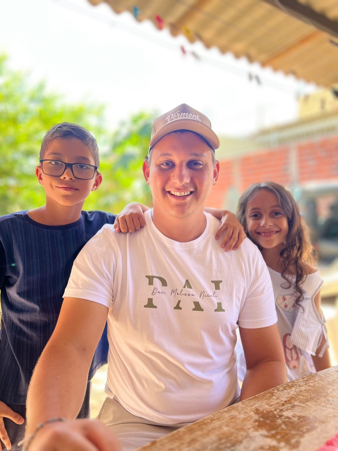 Customer photo review of Camiseta Personalizada MÃE / PAI E FILHOS - Algodão Peruano