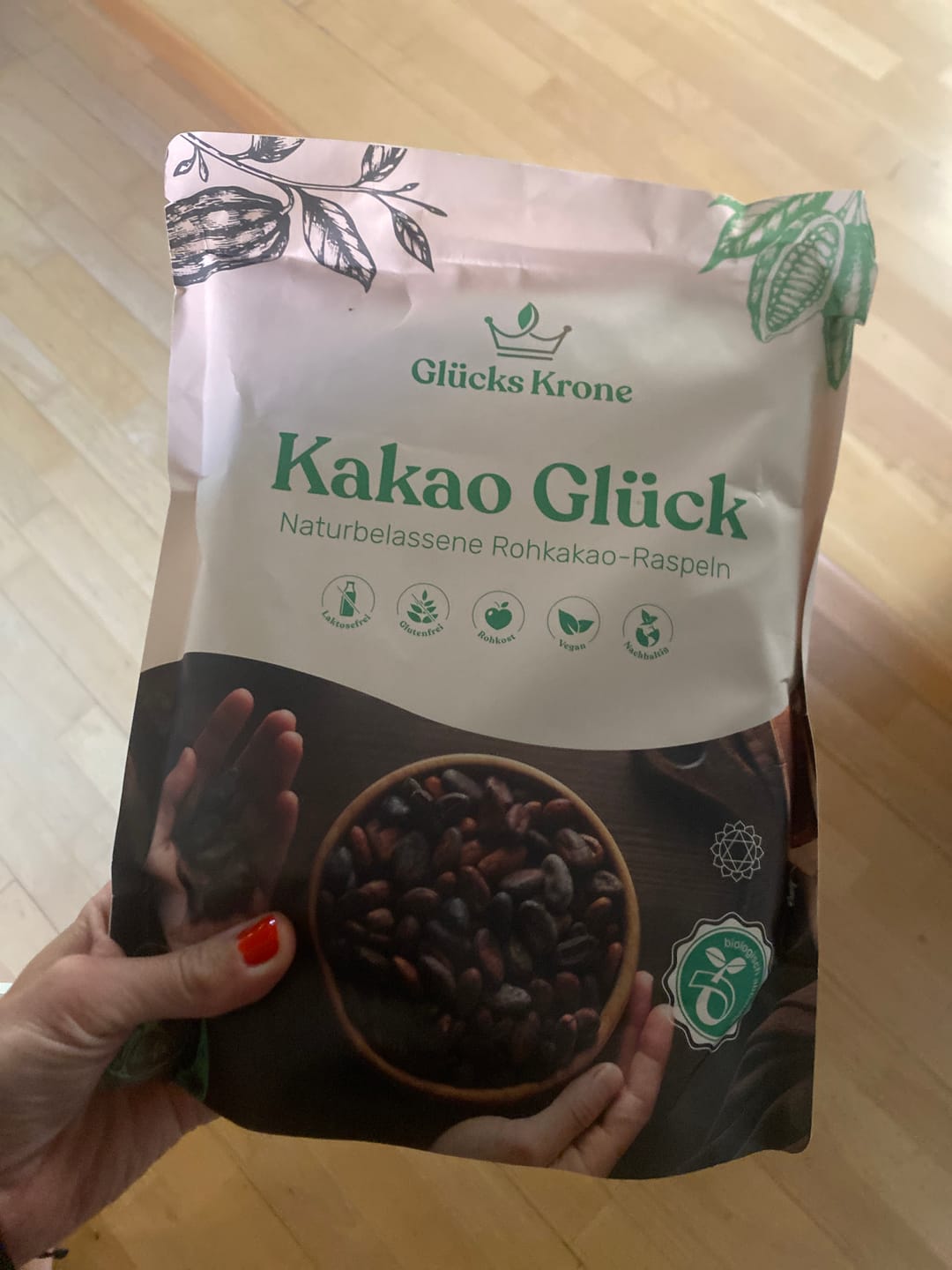 Customer photo review of Bio Kakao Glück 1 kg (100% Bio Roh Kakao)