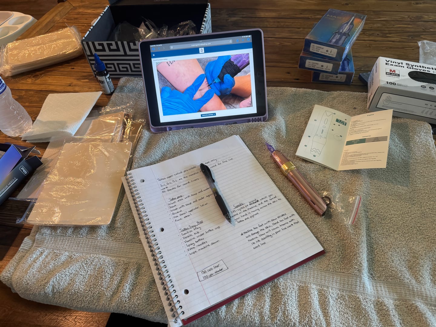 Customer photo review of Fine Line Tattoo Course and Kit Bundle