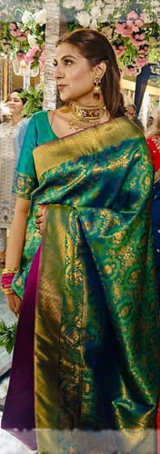 Customer photo review of “Exclusive Offer” : Charulata: Khaddi Georgette Handloom Banarasi Saree In The Shades Of Orange
