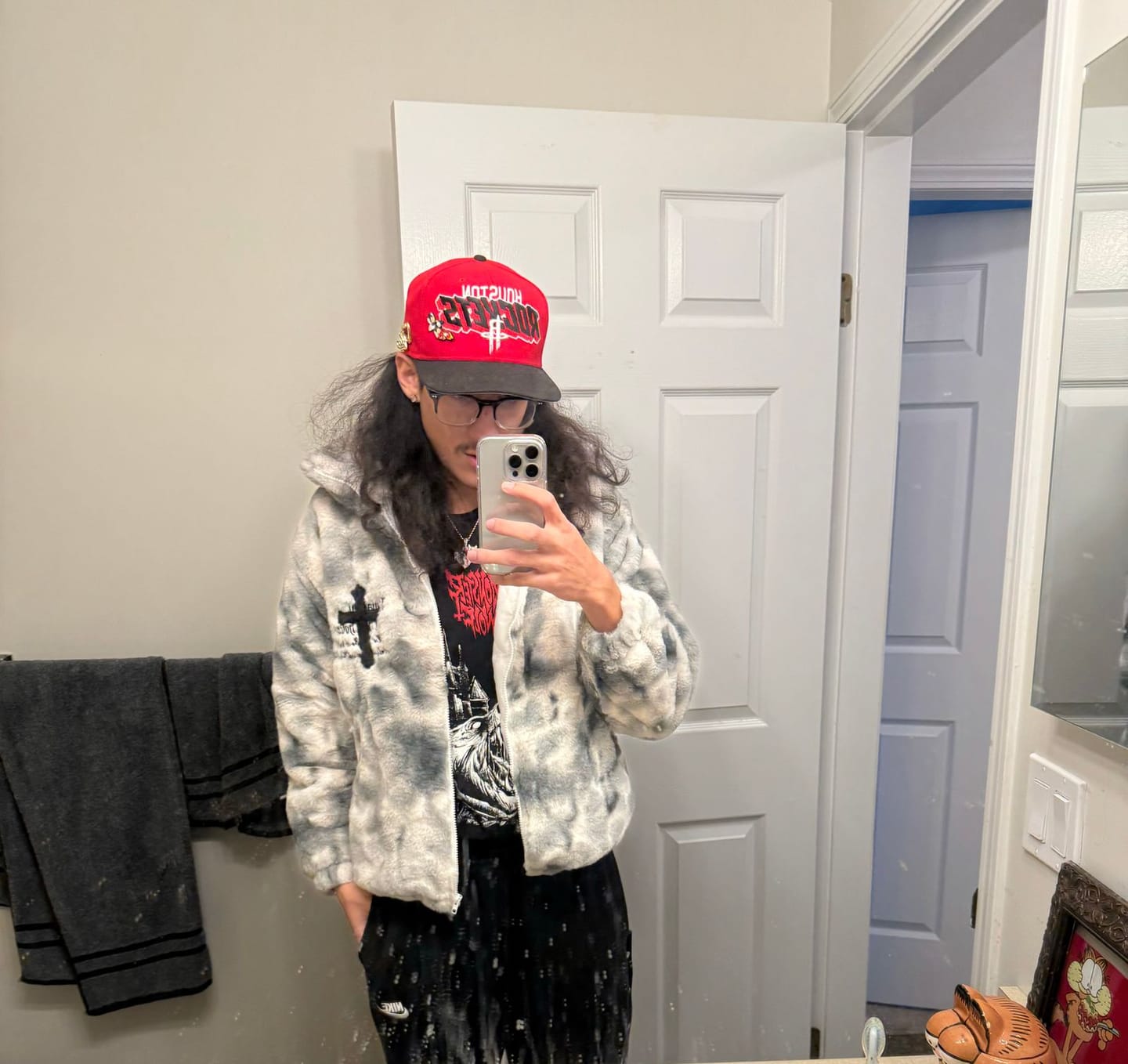 Customer photo review of Heavy-Duty Faux Lambswool Tie-Dye Urban Jacket - 1558